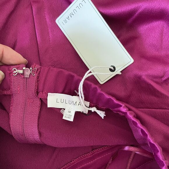 NEW Anthropologie Lulumari Strapless Tie Bow Dress Women's Medium Retro Hoco - Picture 6 of 12